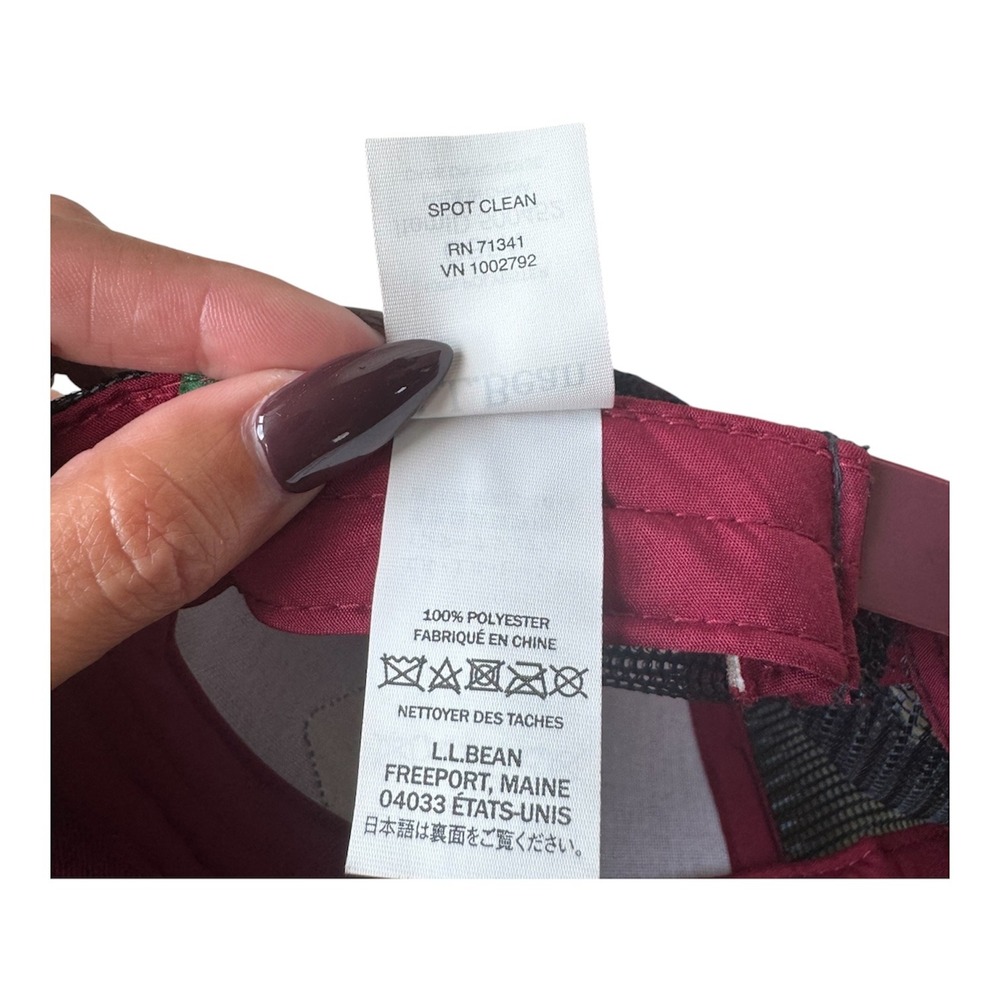 L.L. Bean 1912 Trucker Hat OSFA Burgundy Mesh Back Cap Outdoor Hiking Logo Patch - Picture 5 of 5